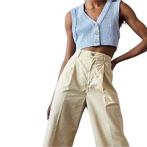 Levi's khaki high waist loose wide leg pants